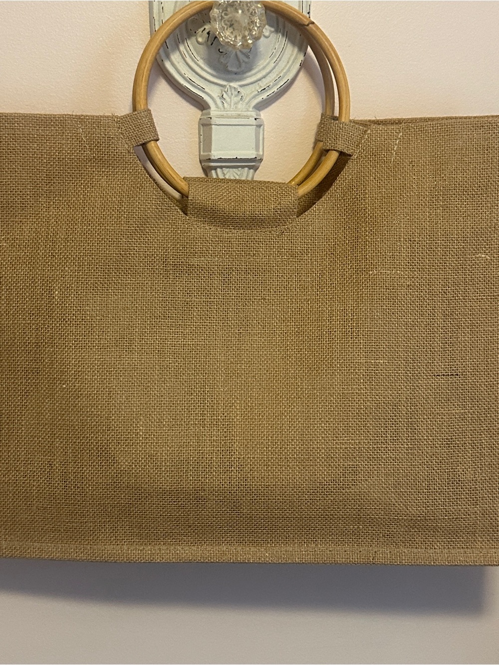 Summer Jute Tote with Bamboo handles - Picture 3 of 3